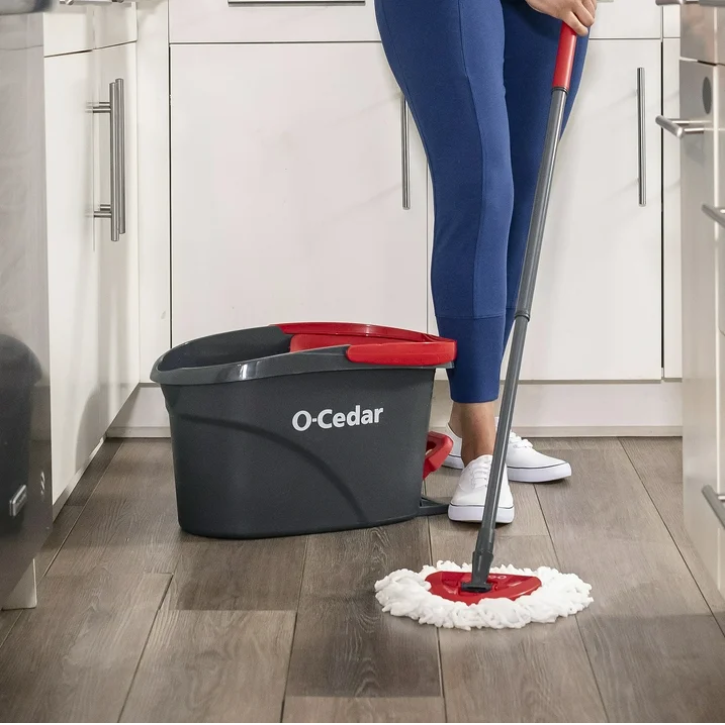 O-Cedar EasyWring Spin Mop & Bucket System Microfiber Floor Cleaning Mop with Wringer Pedal Bucket