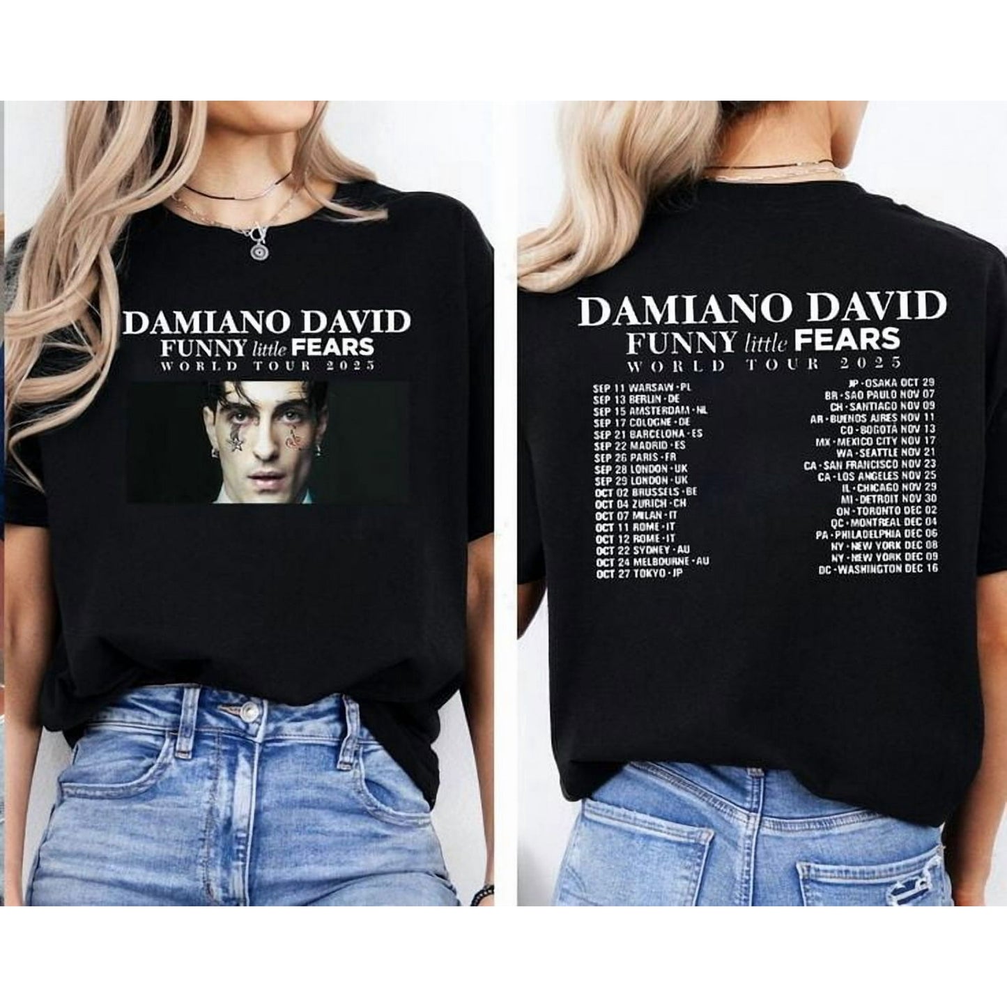 Damiano David Funny Little Fears World Tour 2025 Unisex T-Shirt Unisex