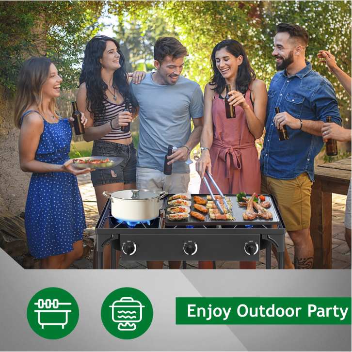 Ktaxon 3 Burner Gas Propane Cooker Outdoor Camping Picnic Stove Stand BBQ Grill, Outdoor Camping Gear & Accessories | Portable Stoves, Cookware, Lanterns