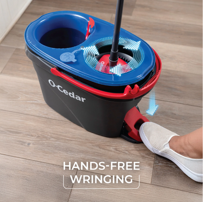 O-Cedar RinseClean Spin Mop and Bucket System 2 Tank Microfiber Mop Hands Free Floor Cleaning System