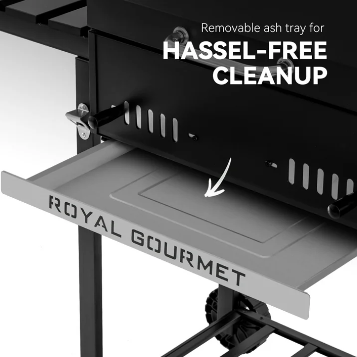 Royal Gourmet CD1824ET 24 Inch Movable Charcoal BBQ Grill with Foldable Side Shelves Outdoor Backyard Grill