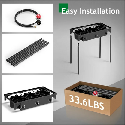 Ktaxon 3 Burner Gas Propane Cooker Outdoor Camping Picnic Stove Stand BBQ Grill, Outdoor Camping Gear & Accessories | Portable Stoves, Cookware, Lanterns