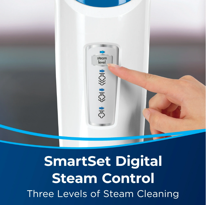 BISSELL PowerFresh Steam Mop 19405 Scrubbing Sanitizing Steam Cleaner for Sealed Hard Floors SmartSet Steam Control