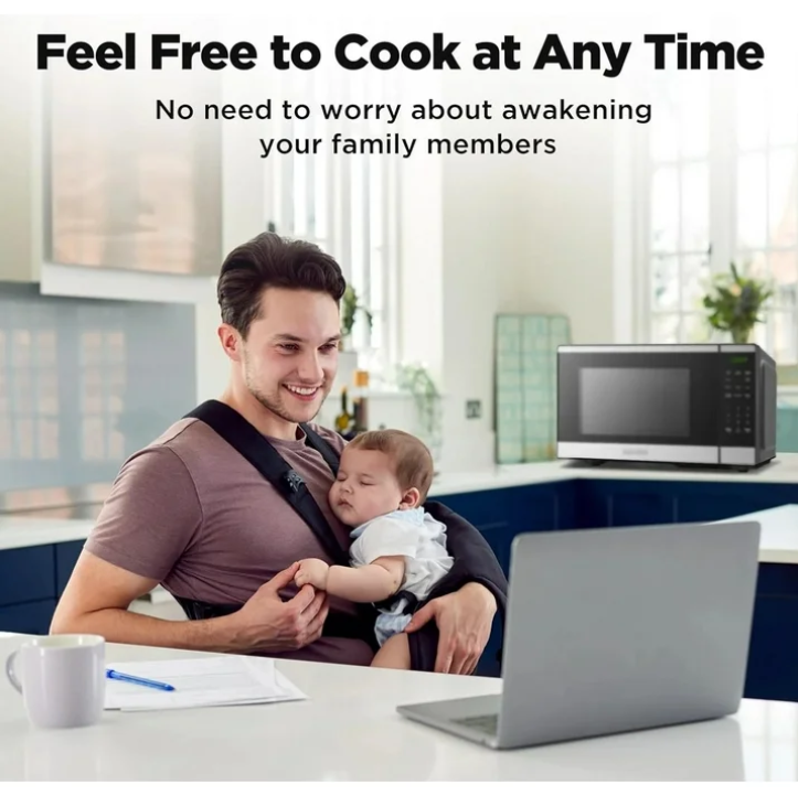 BLACK+DECKER 0.9 Cu Ft Countertop Microwave Oven 900W Digital Control 10 Power Levels Black