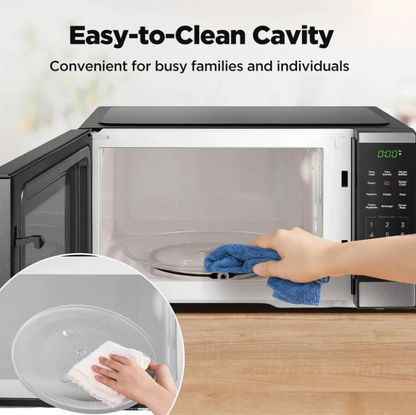 BLACK+DECKER 0.9 Cu Ft Countertop Microwave Oven 900W Digital Control 10 Power Levels Black