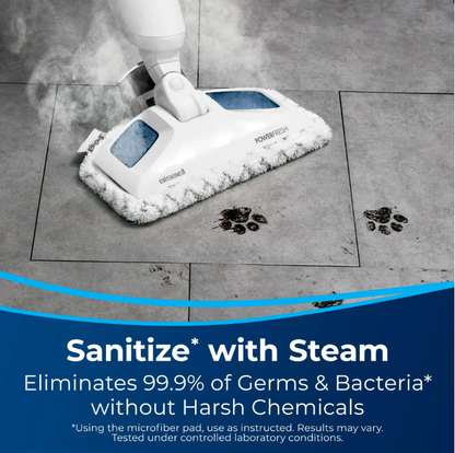 BISSELL PowerFresh Steam Mop 19405 Scrubbing Sanitizing Steam Cleaner for Sealed Hard Floors SmartSet Steam Control