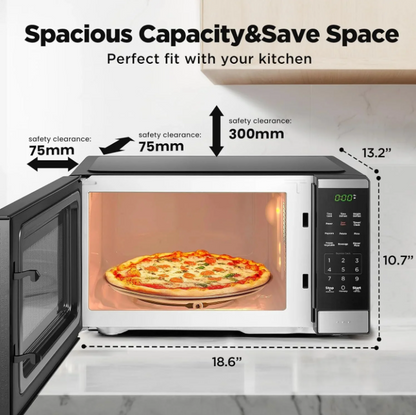 BLACK+DECKER 0.9 Cu Ft Countertop Microwave Oven 900W Digital Control 10 Power Levels Black