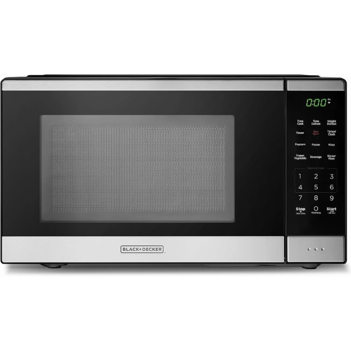BLACK+DECKER 0.9 Cu Ft Countertop Microwave Oven 900W Digital Control 10 Power Levels Black