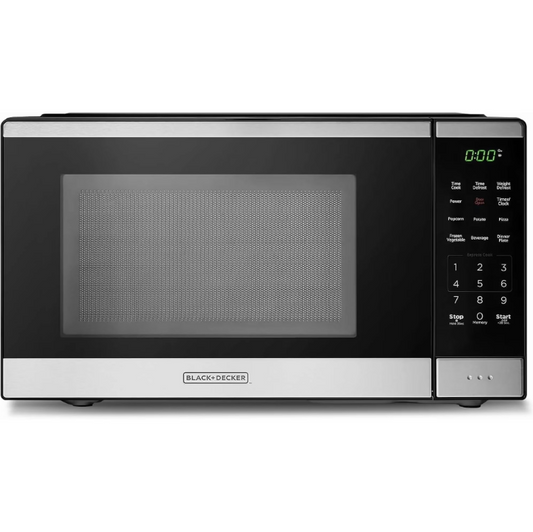 BLACK+DECKER 0.9 Cu Ft Countertop Microwave Oven 900W Digital Control 10 Power Levels Black