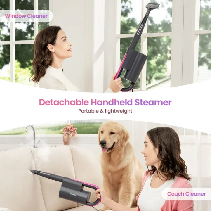 Schenley 18-in-1 Steam Mop with Detachable Handheld Steamer & Washable Pads