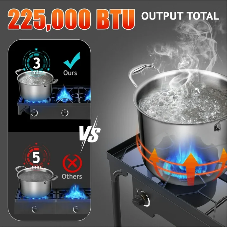 Ktaxon 3 Burner Gas Propane Cooker Outdoor Camping Picnic Stove Stand BBQ Grill, Outdoor Camping Gear & Accessories | Portable Stoves, Cookware, Lanterns