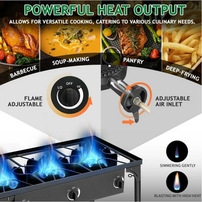 Ktaxon 3 Burner Gas Propane Cooker Outdoor Camping Picnic Stove Stand BBQ Grill, Outdoor Camping Gear & Accessories | Portable Stoves, Cookware, Lanterns