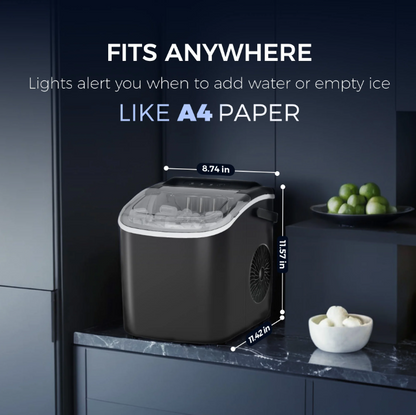 Simzlife Countertop Ice Maker 26Lbs/24H Portable Ice Machine Bullet Ice Auto Cleaning for Home Office
