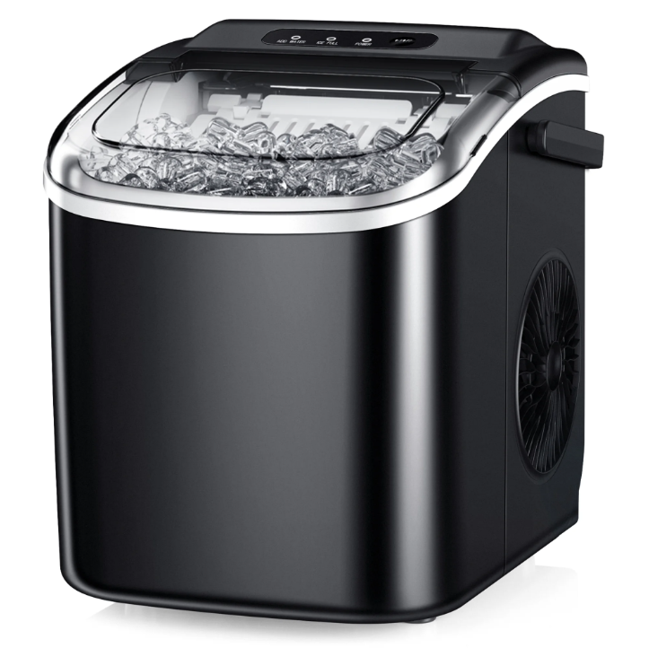Simzlife Countertop Ice Maker 26Lbs/24H Portable Ice Machine Bullet Ice Auto Cleaning for Home Office