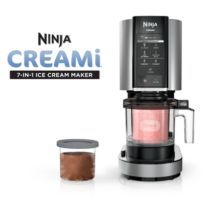 Ninja CREAMi Ice Cream Maker NC301 Ice Cream Gelato Milkshake Sorbet Maker with 2 Pint Containers Cloud Silver