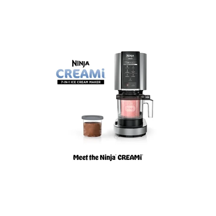 Ninja CREAMi Ice Cream Maker NC301 Ice Cream Gelato Milkshake Sorbet Maker with 2 Pint Containers Cloud Silver