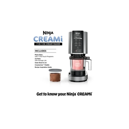 Ninja CREAMi Ice Cream Maker NC301 Ice Cream Gelato Milkshake Sorbet Maker with 2 Pint Containers Cloud Silver