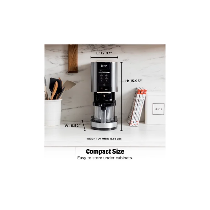 Ninja CREAMi Ice Cream Maker NC301 Ice Cream Gelato Milkshake Sorbet Maker with 2 Pint Containers Cloud Silver