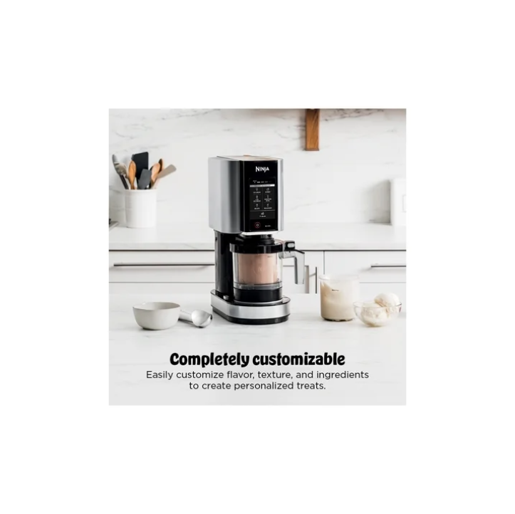Ninja CREAMi Ice Cream Maker NC301 Ice Cream Gelato Milkshake Sorbet Maker with 2 Pint Containers Cloud Silver