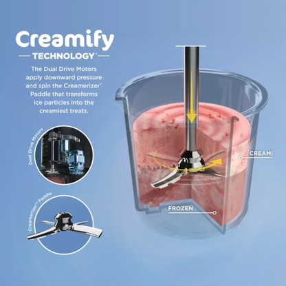 Ninja CREAMi Ice Cream Maker NC301 Ice Cream Gelato Milkshake Sorbet Maker with 2 Pint Containers Cloud Silver