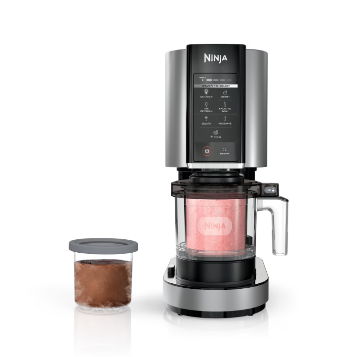 Ninja CREAMi Ice Cream Maker NC301 Ice Cream Gelato Milkshake Sorbet Maker with 2 Pint Containers Cloud Silver