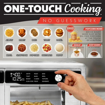 Gourmia 37 Qt Air Fryer French Door Toaster Oven 12 Cooking Presets Stainless Steel 9 Slice Oven