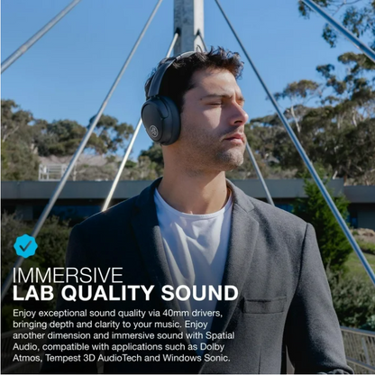 JLab JBuds Lux ANC Over Ear Wireless Headphones 70 Hour Battery Active Noise Cancelling Graphite