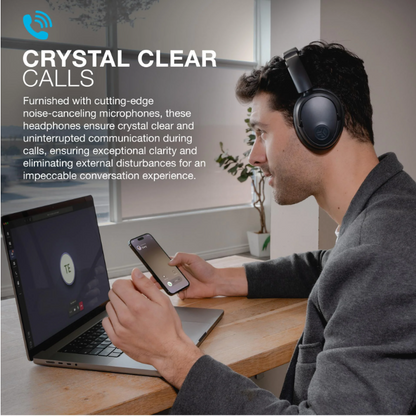 JLab JBuds Lux ANC Over Ear Wireless Headphones 70 Hour Battery Active Noise Cancelling Graphite