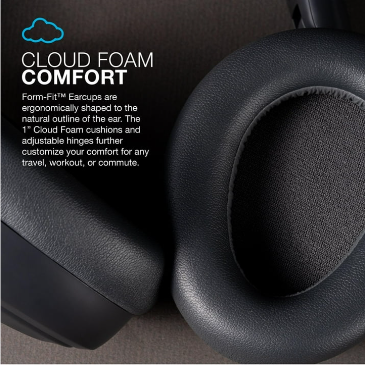 JLab JBuds Lux ANC Over Ear Wireless Headphones 70 Hour Battery Active Noise Cancelling Graphite