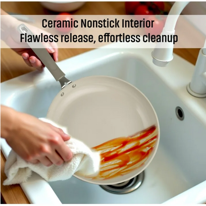 Mainstays 10 Piece Heavy Gauge Ceramic Cookware Set Nonstick Pots and Pans Kitchen Cookware Set