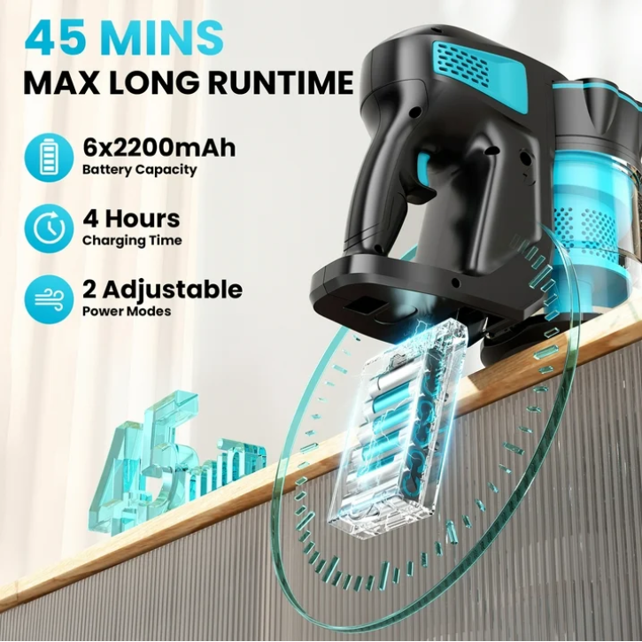 INSE V770 Cordless Vacuum Cleaner 6-in-1 Lightweight Stick Vacuum for Hardwood Floor Carpet Pet Hair Rechargeable Vacuum Cleaner