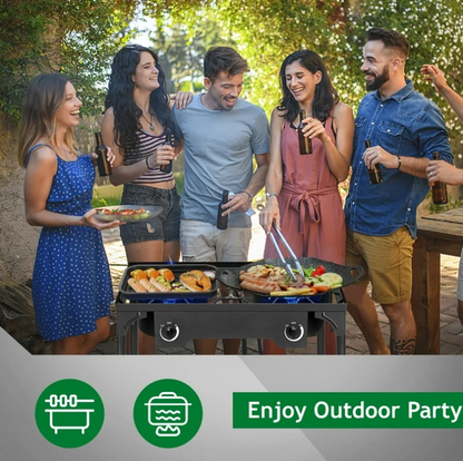 Ktaxon 2 Burner 150000 BTU Cooker Outdoor Camping Picnic Stove Stand BBQ Grill