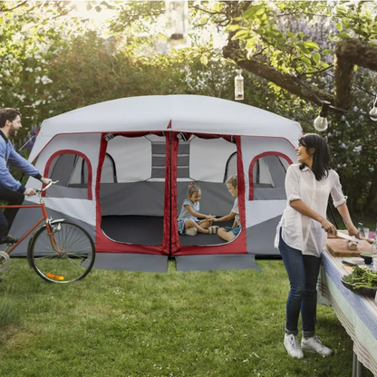 Ktaxon 10 Person Family Camping Tent Waterproof Windproof 2 Room Tent with Carry Bag