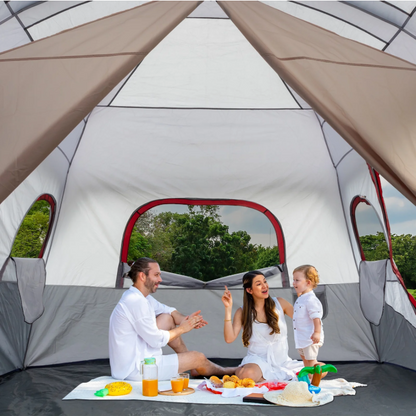 Ktaxon 10 Person Family Camping Tent Waterproof Windproof 2 Room Tent with Carry Bag