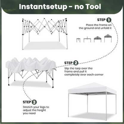 GVDV 10 ft x 10 ft Easy Pop Up Outdoor Canopy Tent, Straight Legs Instant Canopy for Outside with Carrying Bag, White