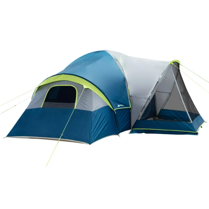 Ozark Trail 10-Person Dome Tent with Screen Porch – 3-Room Family Camping Tent with Weather Protection