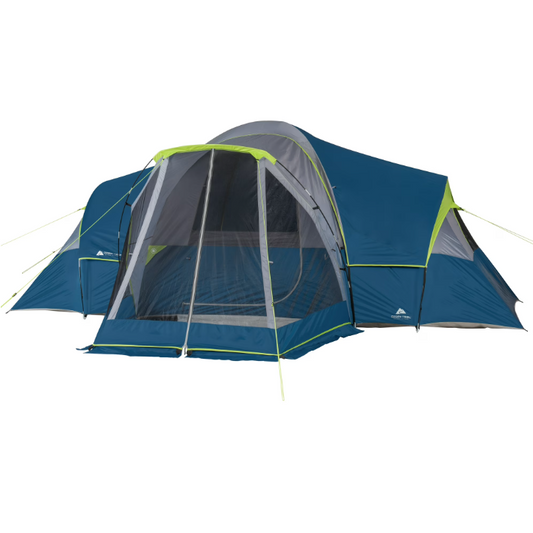 Ozark Trail 10-Person Dome Tent with Screen Porch – 3-Room Family Camping Tent with Weather Protection