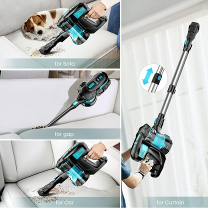 INSE V770 Cordless Vacuum Cleaner 6-in-1 Lightweight Stick Vacuum for Hardwood Floor Carpet Pet Hair Rechargeable Vacuum Cleaner