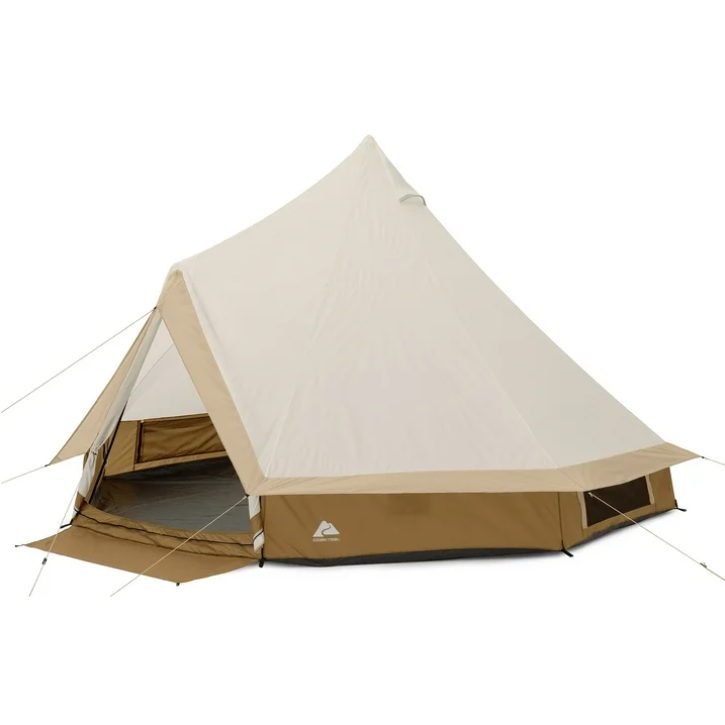 Ozark Trail 15x15 Bell Tent 8 Person Camping Tent with String Lights Large Outdoor Tent