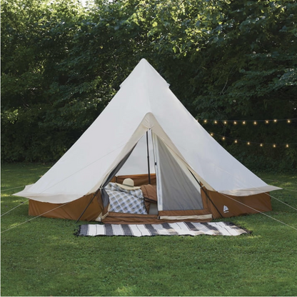 Ozark Trail 15x15 Bell Tent 8 Person Camping Tent with String Lights Large Outdoor Tent
