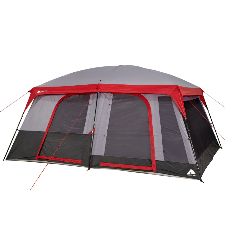 Ozark Trail 12 Person Cabin Tent Convertible Screen Room Large Family Camping Tent