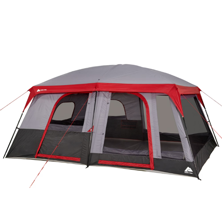 Ozark Trail 12 Person Cabin Tent Convertible Screen Room Large Family Camping Tent