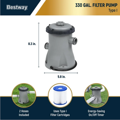 Bestway Steel Pro MAX 10' x 30" Metal Frame Above Ground Pool Set with Filter Pump & Cartridge