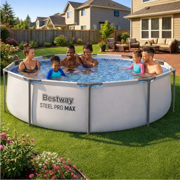 Bestway Steel Pro MAX 10' x 30" Metal Frame Above Ground Pool Set with Filter Pump & Cartridge