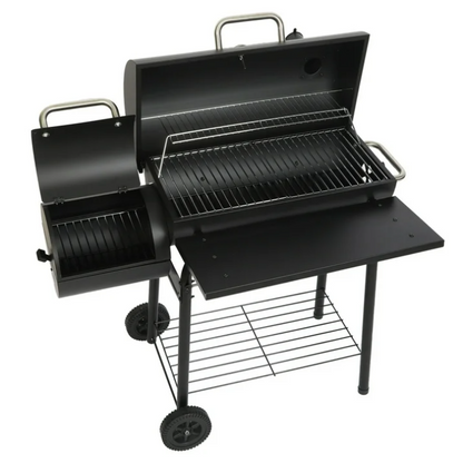 laraVist Charcoal Offset Smoker Grill 512 Sq In Dual Zone BBQ Grill with Thermometer Wheels Outdoor