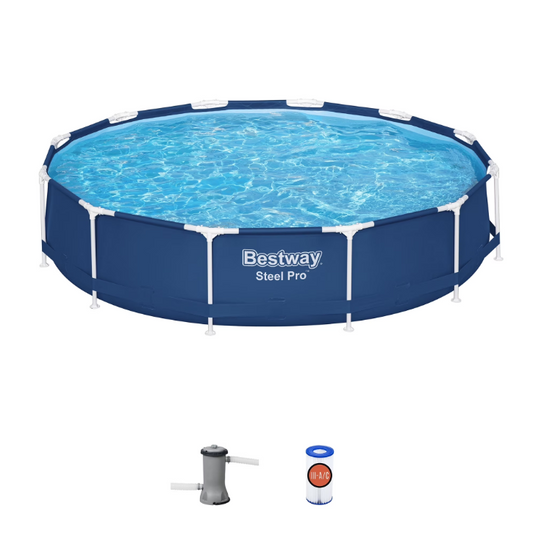 Bestway Steel Pro 12' x 30" Round Above Ground Pool Set w/DuraPlus Liner