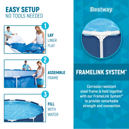 Bestway Steel Pro 10ft x 30in Above Ground Pool Set with Filter Pump Round Pool