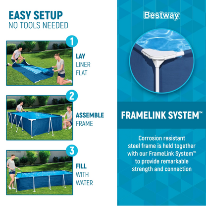 Bestway Steel Pro 8'6" x 67" x 24" Rectangular Above Ground Swimming Pool