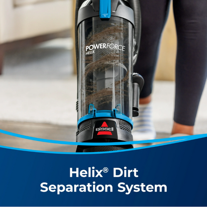 BISSELL PowerForce Helix Upright Vacuum Cleaner 3313 Bagless Pet Friendly Lightweight Vacuum with Scatter-Free Technology Blue Black