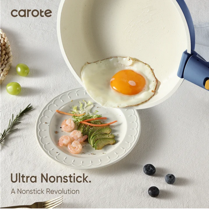 Carote 5 Pcs Pots and Pans Nonstick, Cookware Set with Detachable Handles, Oven Safe, Induction Ready, Stackable Kitchen Cooking Set, Navy Blue